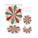 2024 New Christmas Snowman Print Toilet Bathroom Mat And Shower Curtain Four-Piece Set Bathroom Ornaments Fun Decorative