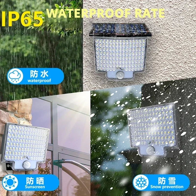 104LED Solar Light Motion Intelligent Sensor IP65 Waterproof for Summer Nights Solar Power Outdoor Lighting No Electricity Bill