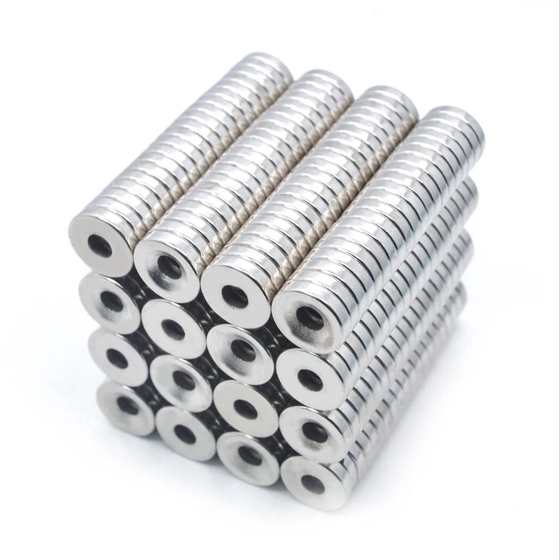 5~200Pcs imanes 6x3 8x3 10x3 12x3 18x3 Hole 3mm N35 NdFeB Countersunk Round Magnet Super Powerful Strong Permanent Magnetic Disc