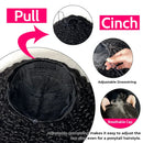 16 Inch 3 IN 1 Half Wig With Drawstring Seamless Human hair Wig Kinky Curly Headband Wig Upgrade for Women Summer Machine Wigs