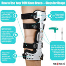 NEENCA Unloader ROM Knee Brace Hinged Stabilizer Adjustable Recovery Support for ACL MCL PCL Injury Meniscus Tear Arthritis
