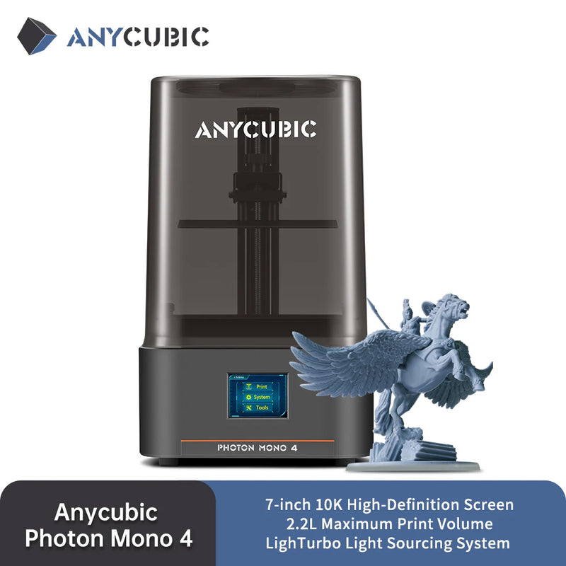 ANYCUBIC Photon Mono 4 AE Version LCD UV Resin 3D Printer High-Speed 3D Printing 7" 10K high-definition screen 153×87×165mm
