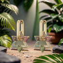 High Quality Zirconia Hoop Earrings for Women Elegant Star Copper Dangle Earrings Female Wedding Party Jewelry Couple Gift