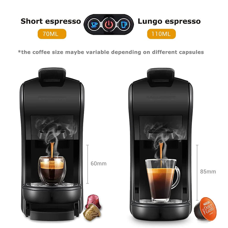 Espresso Capsule Coffee Machine Maker 1600W 19 Bar 3in1 Multiple Cafetera  Pod Coffee Maker Dolce Milk&Nxpresso &Powder