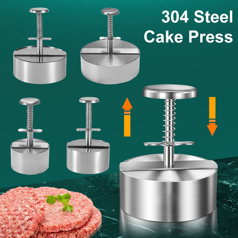 304 Stainless Steel Hamburger Meat Press Burger Patty Maker Mold Manual Cake Beef Pork Rice Press Making Molds Grill Meat Tool