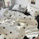 Simple Style Bed Linen Set Skin-friendly Bedsheet Set Pillowcase 이불세트 Brushed Bedclothes Single/Full/Queen/King Size Bedding Set