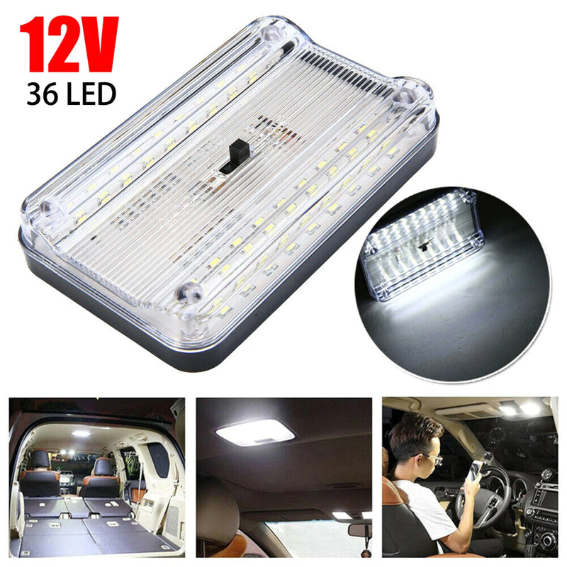 Car Interior Roof Lights 12V 36 LED Bulbs White Vehicle Ceiling LED Lighting Lamp Car Dome Reading Light with On/Off Switch Hot