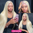 40Inch Straight Blonde 613 Blonde Human Hair Lace Frontal Wig 13x6 Transparent Blonde Lace Front Wigs Pre Plucked Human Hair Wig