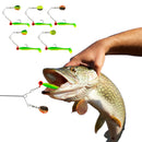 5 Stück Weichköder Set T-Schwanz Swimbait mit Metall Jigkopf Haken & Spinner Löffel Angelköder für Hecht Barsch Angeln