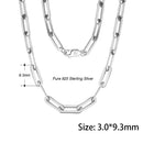 ORSA JEWELS 6mm 9mm 12mm Sizes Paperclip Link Chain Necklace 925 Sterling Silver 14k Gold Chain Man Woman Necklaces as Gift SC39