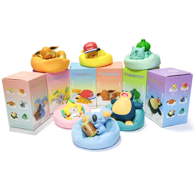 Pokemon Starry Dream Series Sleeping Mini Creative Action Figures 5-7CM Pikachu Eevee Komala Bulbasaur Snorlax Model Kids Toys
