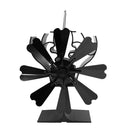 6leaf fireplace fan,winter warm home efficient heat distribution Winter fireplace fan Hot blast stove fan ecological quiet black