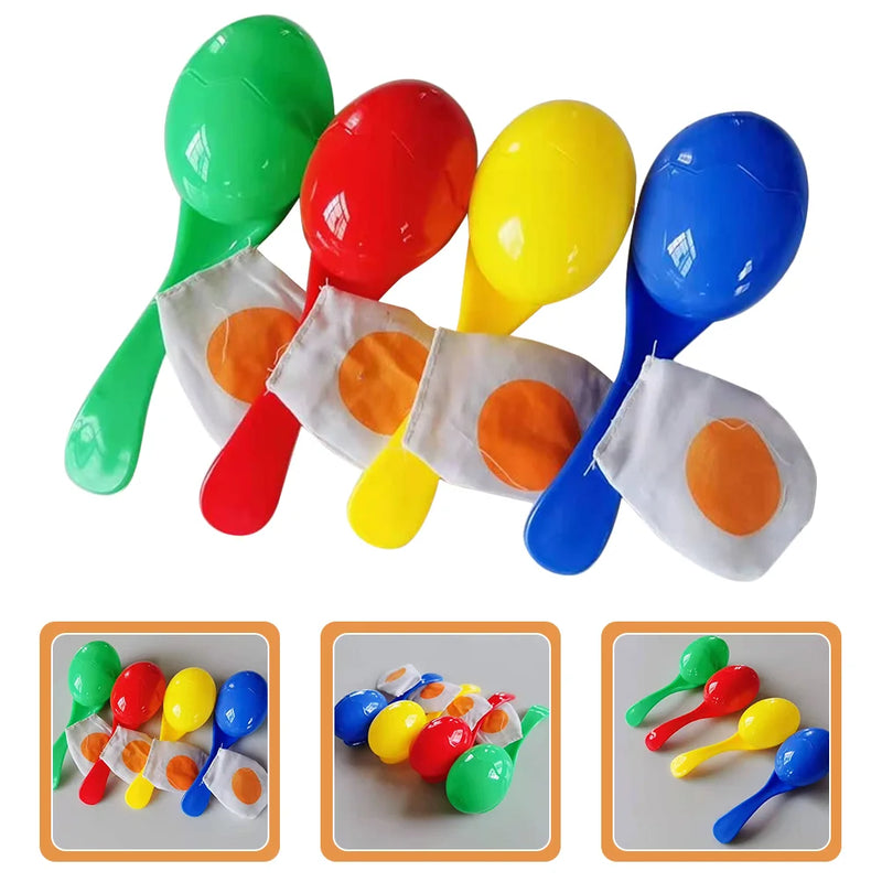 4 Pcs Spoon Egg Toy Children's Toys Outdoor Playset Party Games for Kids Spoons Birthday Balance and Race Plastic