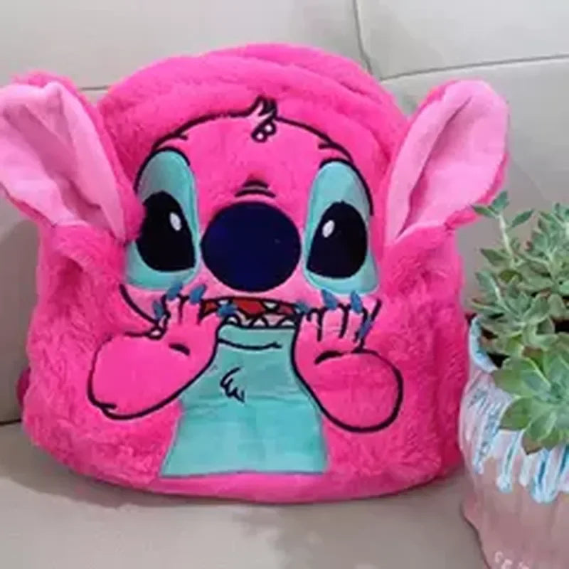 Disney New Stitch Plush Backpack Cartoon Fashion 3d Mini Women's Backpack Large Capacity Cute Children's Schoolbag High Quality