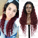 BELLA Lace Wigs Synthetic Deep Wave Curly Synthetic Lace Front Wig Blonde Wig Pink 30 Inch Hair Wigs For Black Women Cosplay