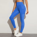 Damen Workout Leggings Fitness Nahtlose Mesh Sporttaschen Leggings Damen Fashion High Waist Leggings Damen Yoga Laufhosen