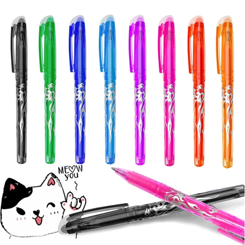 Erasable Gel Pen Or Refill Rod 0.5mm Washable Handle Magic Erasable Pen Refills For School Writing Tools Kawaii Stationery