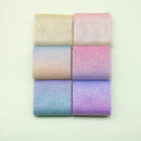 6cm*5yards Gradient Rainbow Tulle Roll Silver Dots Tulle Mesh Fabric DIY Children's Handmade Orgarment Hair Bow Accessories