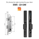 Tuya WiFi Smart Aluminum Door Lock Waterproof Fingerprint APP Password RFID Card Digital Electronic Glass Sliding Door Lock