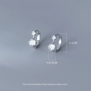 WANTME 925 Sterling Silver Luxury Black Zircon Huggies Piercing Hoop Earrings for Women Fashion Charms Chic Wedding Jewelry Gift