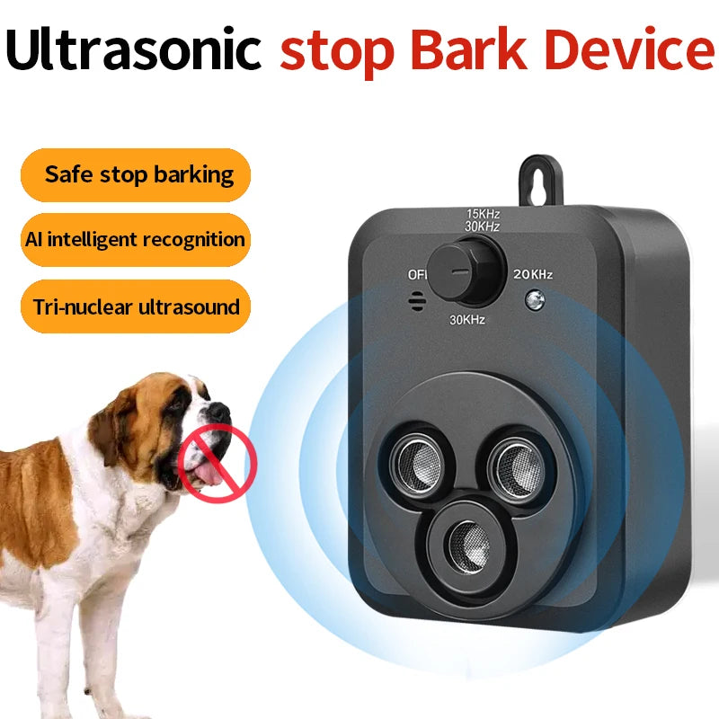 Ultrasonic Pet Anti-Barking Device Dog Bark Control Stop Repeller Silencer Tool Dog Bark Control 15KHZ-30KHZ Rechargeable