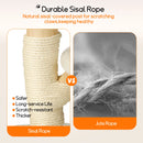 Modern Solid Wood Cat Tree with Plush Cushion and Toy Ball Activity Tower Center Cozy Rest Sisal Rope Scratching Post for Indoor