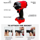 Brushless Impac Wrench 1/2" Repair Cordless Screwdriver 4 Gears Power Tools 500N.m Electric Driver for Milwaukee 18V Battery