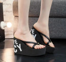 8cm 11cm Summer Wedges Flip Flops for Women Cloth Clip Toe Chunky Platform Slippers Woman Plus Size Light Non-slip Beach  Sandal