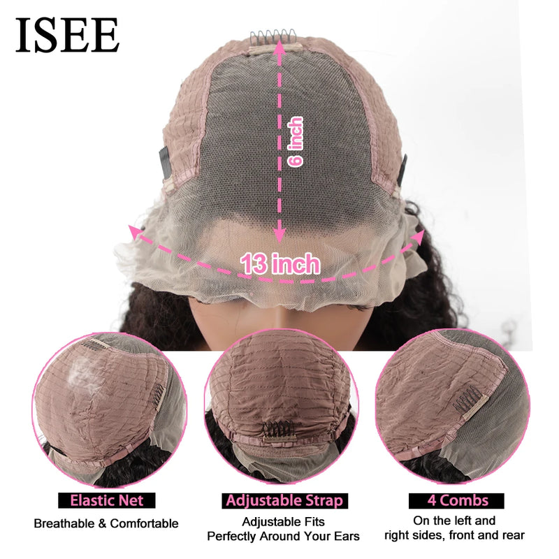 ISEE HAIR 13x6 Body Wave HD Lace Front Human Hair Wigs For Women Brazilian Human Hair Body Wave HD Transparent Lace Frontal Wigs