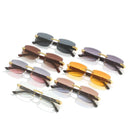 Neue Metall Leopard Randlose Rechteckige Vintage Sonnenbrille Für Herren Mode Randlose Getönte Brille Damen Verlauf Sonnenschutz Brille