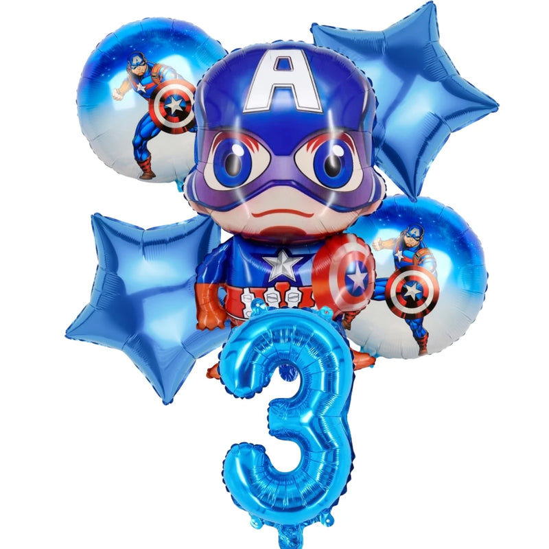 Cartoon Captain America Theme Disposable Tableware Set Birthday Party Dress up Balloon Decoration Baby Shower Background Cloak