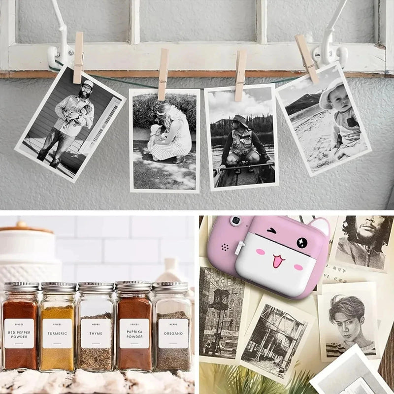 30 Rolls 57*25mm Thermal Paper White Sticker Camera Instant Print Kids Camera Printing Paper Replacement Accessories Parts