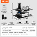 SucceBuy 4-Tier AV Media Stand Audio/Video Stand with Strengthen Tempered Glass Shevles for DVD Adjustable Media Storage Cabinet