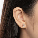 KNOBSPIN D VVS1 Smaragdgeschliffene Moissanit-Ohrringe s925 Sterlingsilber mit 18 Karat Weißgoldplattierung Ohrringe für Damen Edler Schmuck