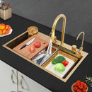 Kitchen Sink Multiple Water Modes Stain-Resistant Sink with Single Bowl Large Capacity for Restaurants/Coffee Shops/Garages