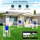 Hiseeu WLAN-Überwachungskamera, Dual-Objektiv, 4-facher Digitalzoom, KI-Personenerkennung, ONVIF, Outdoor PTZ IP-Kameras, 4K, 8MP