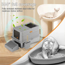 Top Front Entry Kitty Sandbox Cat Litter Box Semi-enclosed Splashproof Cat Tray Cat Toilet Basin Supplies Pet Toilet Cat Bedpan