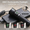 Sofirn SR15 4500LM Flashlight SFT25R Powerful LED Light 21700 USB C Rechargeable Discharge Torch