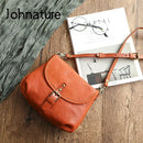 Johnature Retro Genuine Leather Women Summer Small Bag 2026 New Simple Leisure Nature Cowhide Female Shoulder & Crossbody Bags