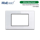 DIY Frame Only Wallpad Glass Aluminum Stainless Steel Panel 1 2 Gang Intermediate Reset Switch Brazil Socket 118*75mm