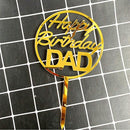 3pcs Super Dad Acrylic Cake Topper Gold Dad Father Birthday Cake Topper for Father's day Daddy Birthday Party Cake Decorations