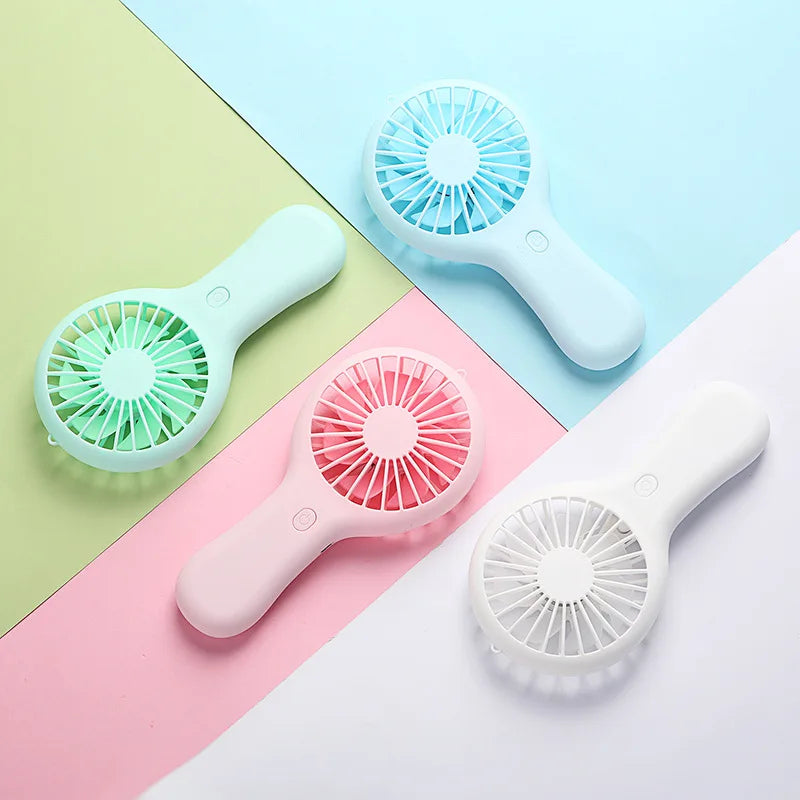 Colorful handheld mini fan portable USB charging convenient creative cool small fan pocket handheld fan summer gift