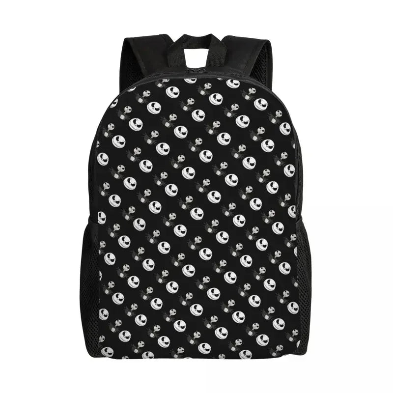 Custom Nightmare Before Christmas Backpacks for Men Women School College Student Bookbag Skellington Halloween Skull Bags