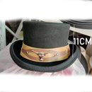 New Men Hat 100% Wool Fedora Hat Unisex Top Show Gentleman Bowler Hat Black Red Magic Hat Presidential Hat Feather Accessories