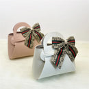 10pcs Easter Leather Mini Gift Bags With Bow Ribbon Packaging Box Wedding for Guest Candy Handbag Bag Birthday Party Decor bag