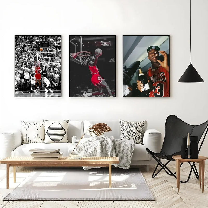 1PC M-Michael J-Jordan Poster Self-adhesive Art Waterproof Paper Sticker Coffee House Bar Room Wall Decor