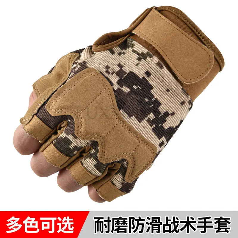 Camouflage Military Army Shooting Fingerless Gloves Bike Motocycle Cycling Gloves Plus Size M-XL Men Tactical Gloves Hot