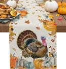 Fall Thanksgiving Gnome Pumpkin Maple Leaves Linen Table Runners Kitchen Decor Washable Table Runners Holiday Party Decoration