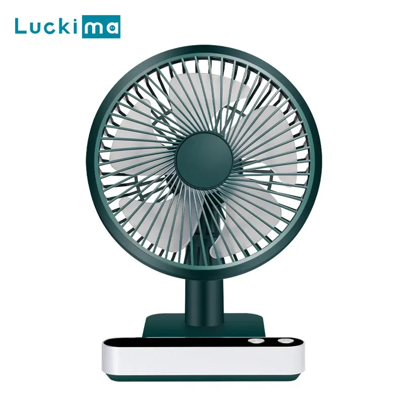 USB Rechargeable Oscillating Desk Fan 4 Speed Settings 5000mAh Mini Table Cooling Fan Adjustable Head Home Office Personal Fan