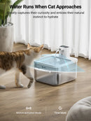 DownyPaws 2.5L Wireless Cat Water Fountain Battery Operated Automatic Pet Water Fountain with Motion Sensor Dog Water Dispenser
